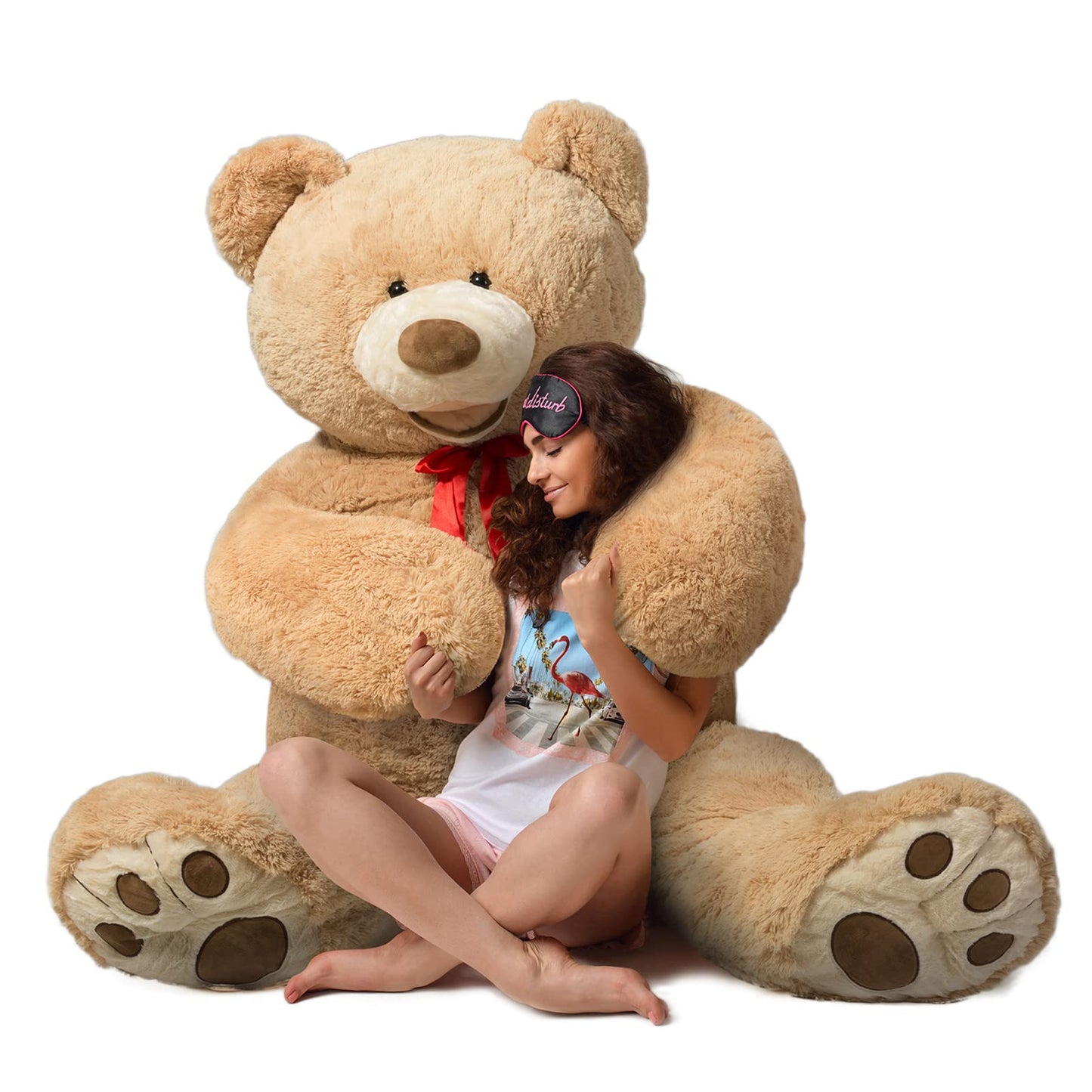 HollyHOME 6ft Teddy Bear Giant Teddy Bear Stuffed Animal with Embroidered Paws Holiday Valentine's Toy Gift for Girlfriend Kids 72 inches Brown