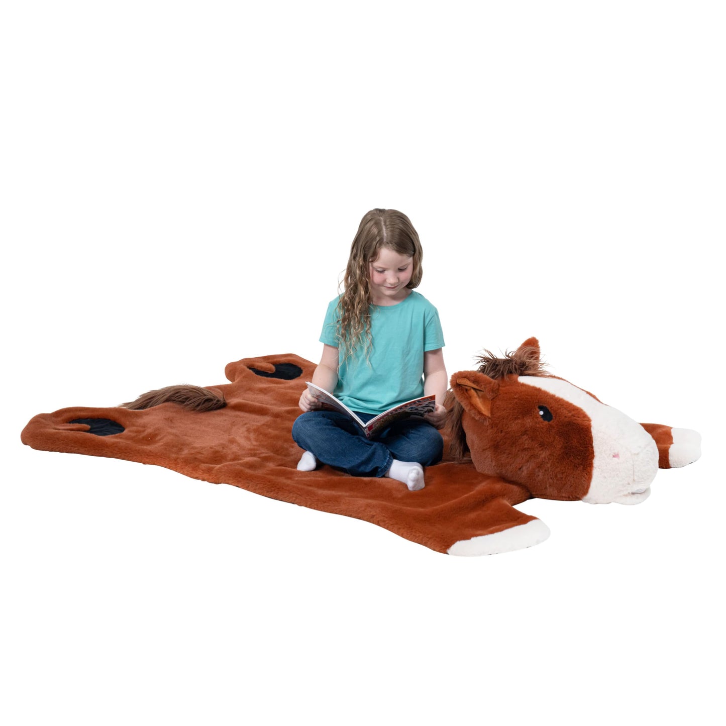 Plush PlushieRugs - Animal Rug for Kids Room, Fluffy Nursery and Fur Kids Rugs for Playroom - Big Large Stuffed Animals Irregular Shaped Rug that Works Great as Woodland Nursery Decor (Dinosaur)
