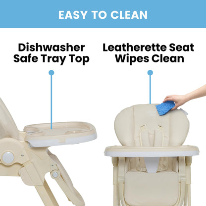 Delta Children Little Folks 2-in-1 SlimFold High Chair for Babies and Toddlers, Sage Green