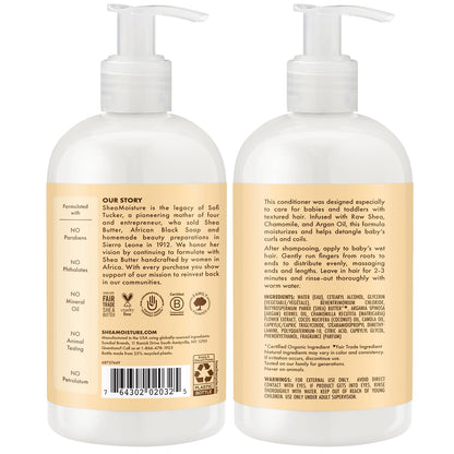 Shea Moisture Baby Care Set – Baby Wash & Shampoo + Baby Conditioner, Delicate Skin & Hair Care, Moisturizer & Detangler for Coily & Curly Hair, 13 Oz Ea (2 Piece Set)