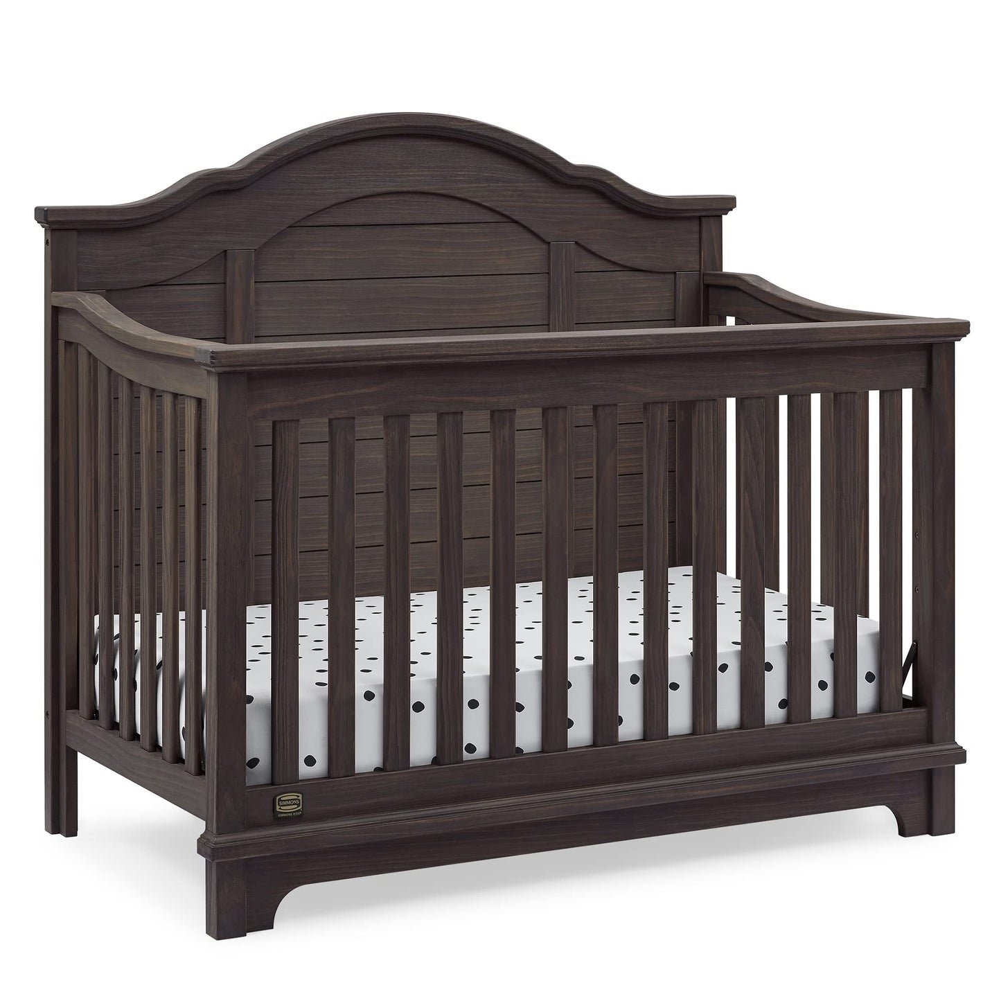 Delta Children Simmons Kids Asher 6-in-1 Convertible Crib with Toddler Rail, Aged Oak