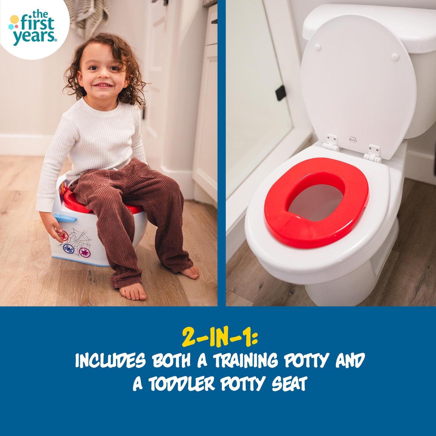 The First Years Disney Minnie Mouse Potty Training Toilet and Toddler Toilet Seat - Toilet Training Potty with Fun Flushing and Cheering Sounds,Pink
