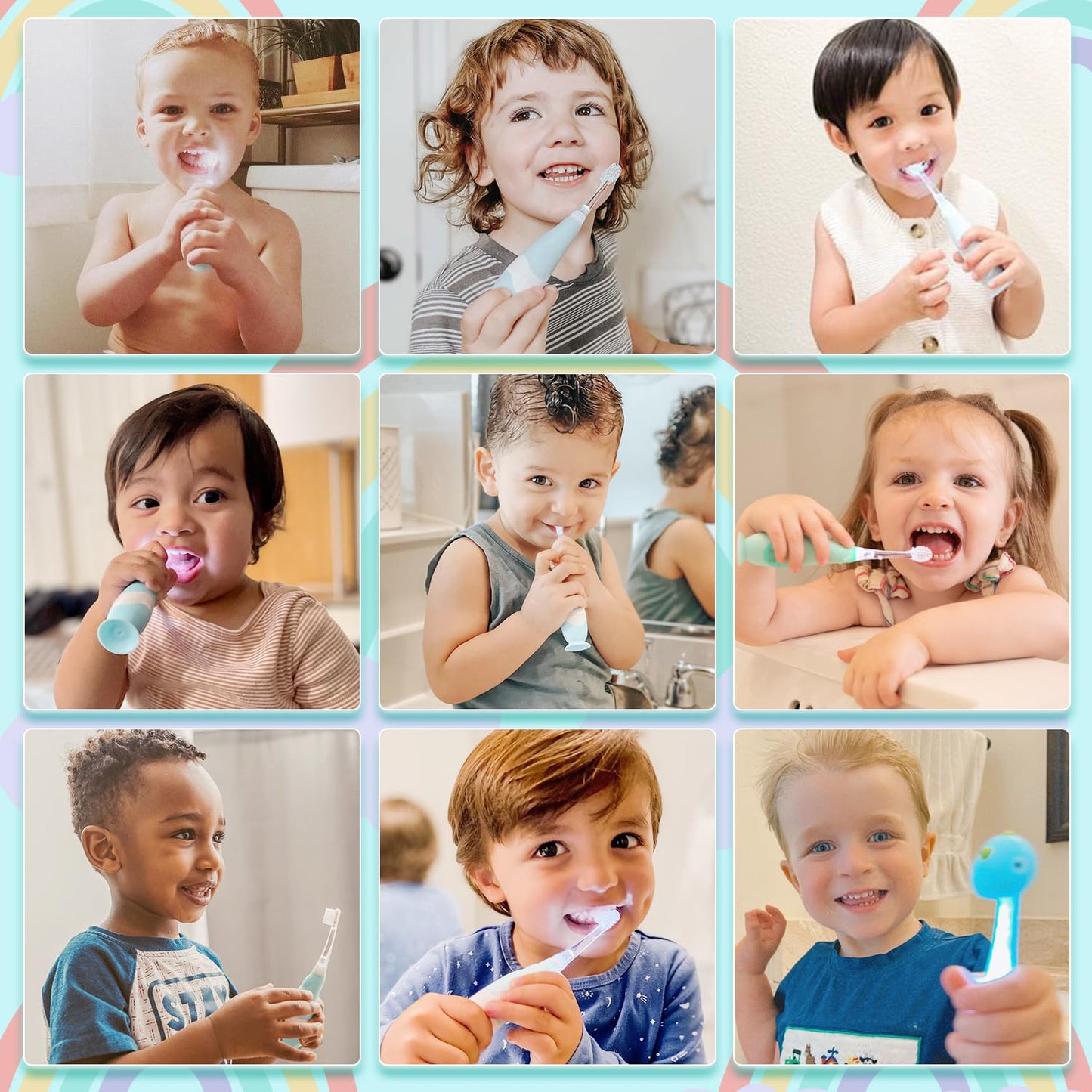 Papablic Toddler Sonic Electric Kids Toothbrush for Ages 1-3 Years, Baby Electric Toothbrush with Cute Penguin Cover and Smart LED Timer, 2 Brush Heads (Pippin)
