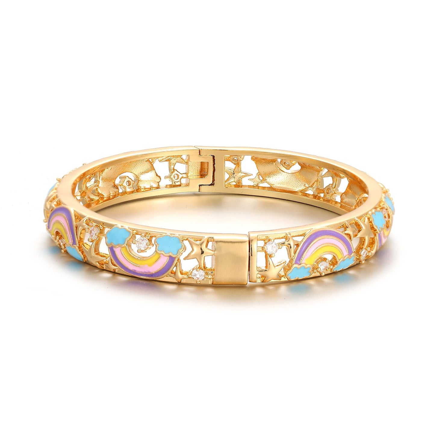 Ethlyn Gold Plated Colorful Openable Kids Baby Girls Bangles Bracelets Birthday Christmas Gifts Birthday Presents for children
