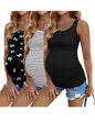 Ekouaer 3 Pack Women Maternity Tank Tops Ruch Side Basic Shirts Summer Postpartum Tops Sleeveless Pregnancy Workout Clothes