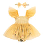 Baby Girl Clothes Infant Tulle Romper Ruffe Sleeveless Bodysuit Baby Girl Outfits Infant Girl Dress 0-18M