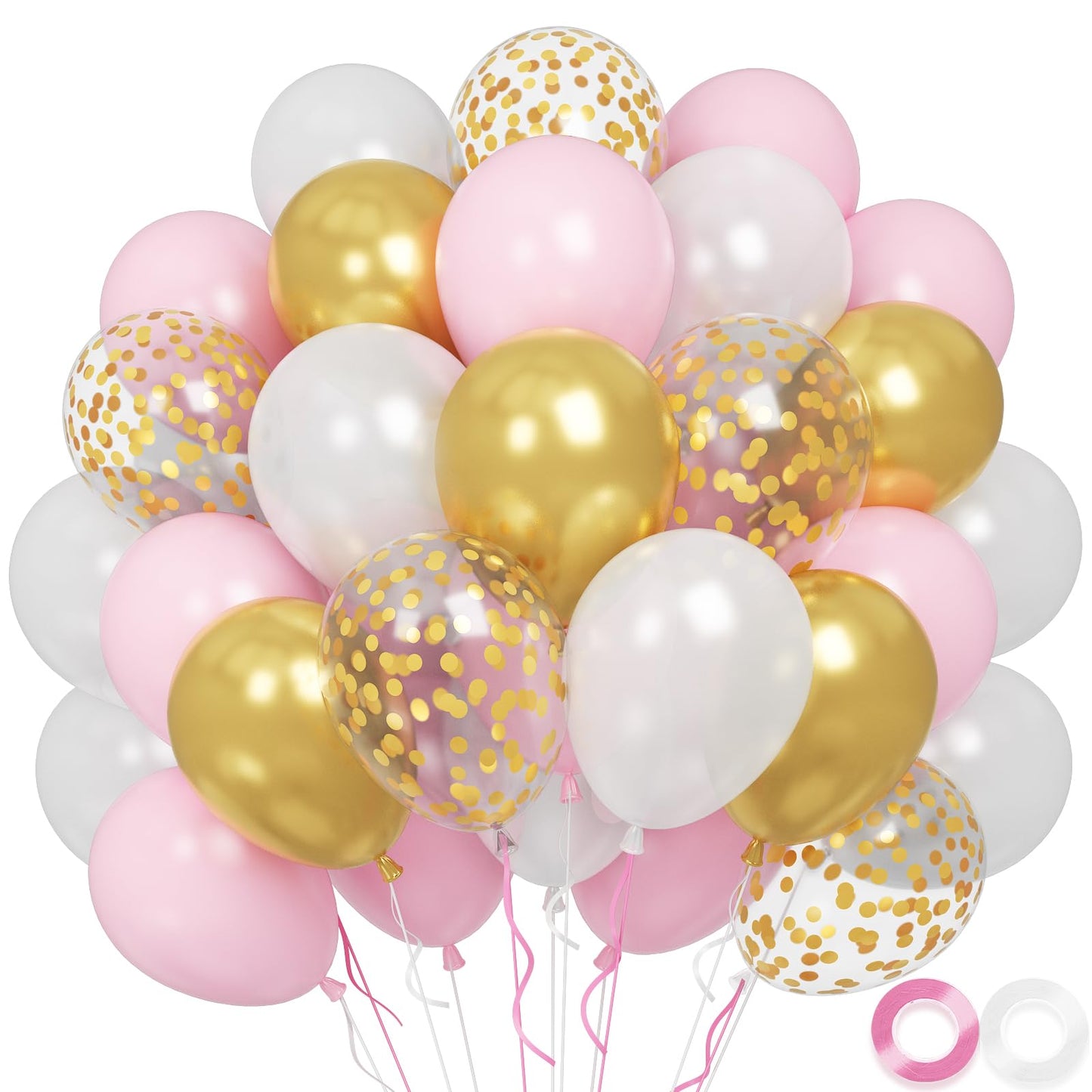 Beige Balloons, 60 PCS 12 Inch Cream Nude Sand White Clear Latex Birthday Balloons for Birthday Baby Shower Wedding Party Decorations