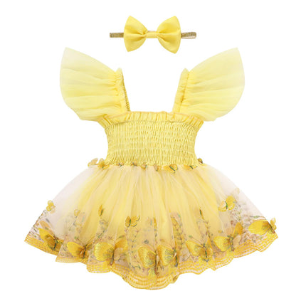 Baby Girl Clothes Infant Tulle Romper Ruffe Sleeveless Bodysuit Baby Girl Outfits Infant Girl Dress 0-18M