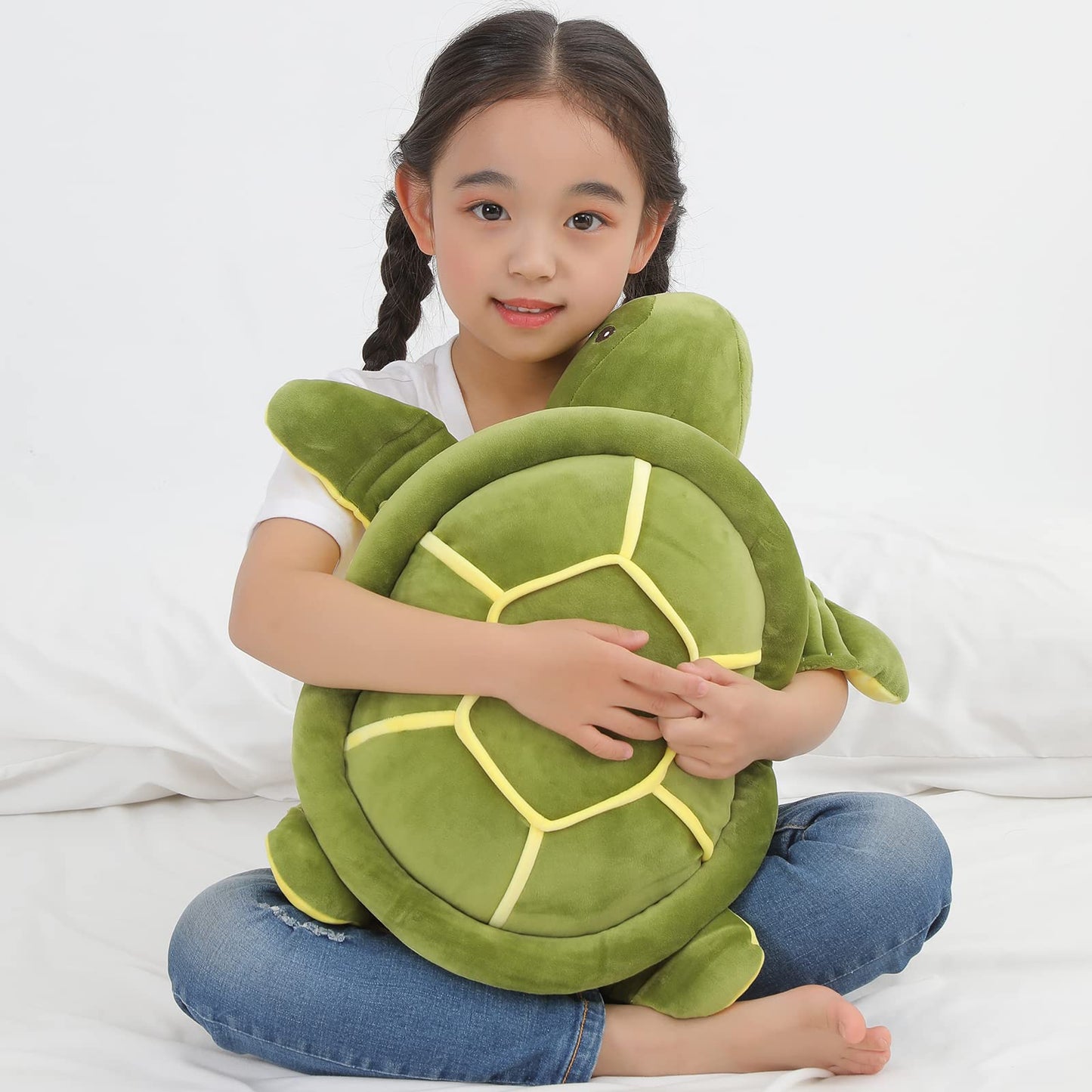 28 inch Big Green Sea Turtle Stuffed Animals Giant Soft Plush Toys, Large Ocean Turtle Plushies Body Pillow, Gifts for Kid Boys, Girls, Girlfriend, Birthday, Easter