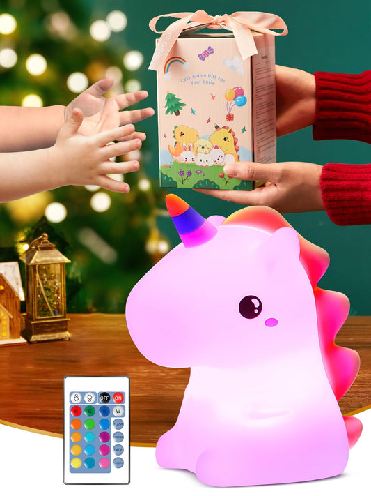 Unicorn Toys, Night Light for Kids Night Light,16 Colors+Silicone+Dimmable+12 Hours Use Nightlight for Kids Room,Unicorn Toys for Girls Age 4-6, Cute Gifts for Girls, Baby,Toddler Girl Room Decor