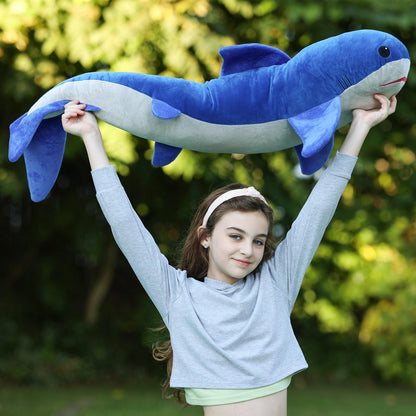 Tezituor 43.3 inch Giant Whale Stuffed Animal, Large Stuffed Whale Plush Ocean Toys, Hugging 4ft Soft Whale Plush Pillow for Girls Boys