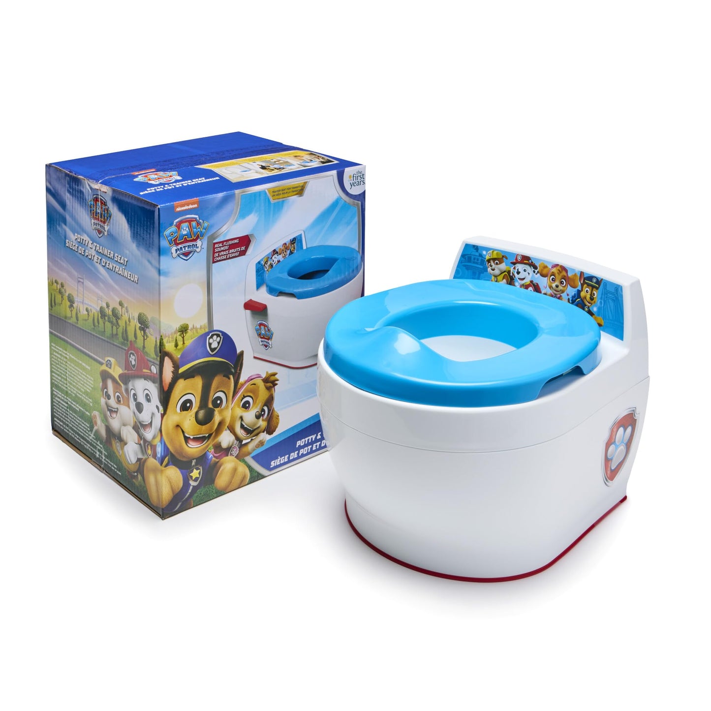 The First Years Disney Minnie Mouse Potty Training Toilet and Toddler Toilet Seat - Toilet Training Potty with Fun Flushing and Cheering Sounds,Pink