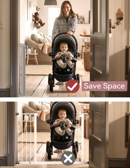 Momcozy Retractable Baby Gate, 33" Tall, Extends up to 55" Wide, Child Safety Baby Gates for Stairs, Doorways, Hallways, Indoor, Outdoor