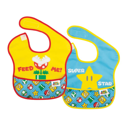 Bumkins Disney Bibs for Girl or Boy, SuperBib Baby and Toddler 6-24 Months, Essential Must Have for Eating, Feeding, Baby Led Weaning, Mess Saving Waterproof Soft Fabric, 3-pk Pooh Bear and Friends