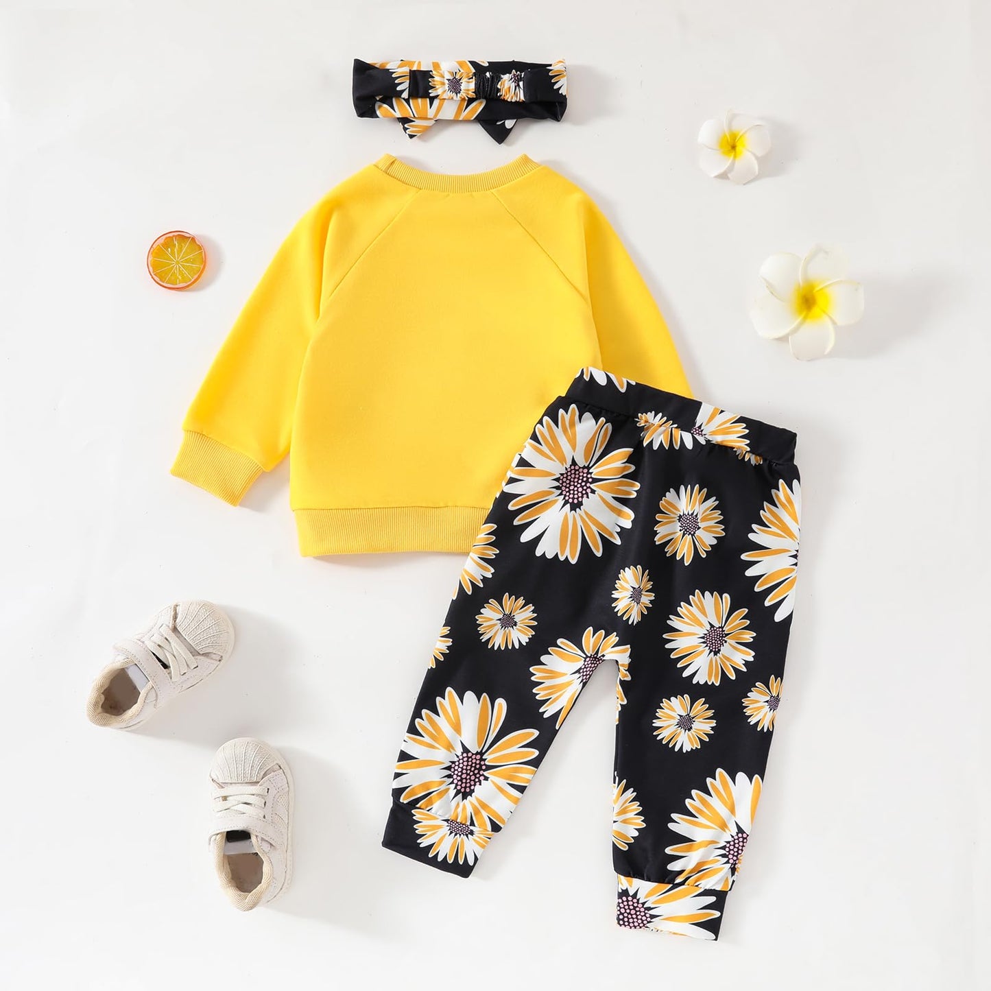 AMAWMW Infant Baby Girl Clothes Long Sleeve Loose Sweatshirts Pockets Pants Headband Outfits Fall Winter Spring Gift