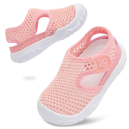 LeIsfIt Toddler Sandals Boys Girls Wide Sandals Kids Water Sandals Barefoot Water Shoes for Beach Swim Lightweight Closed Toe Summer Sandals