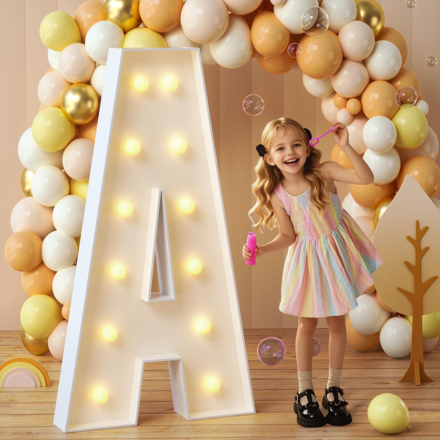 imprsv Marquee Light Up Letters, 3FT Mosaic Letters with Light for Baby Shower Graduation Party Decor, Large A for Engagement Wedding Party Decorations (Need to Assemble)