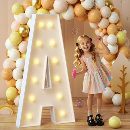 imprsv Marquee Light Up Letters, 3FT Mosaic Letters with Light for Baby Shower Graduation Party Decor, Large A for Engagement Wedding Party Decorations (Need to Assemble)