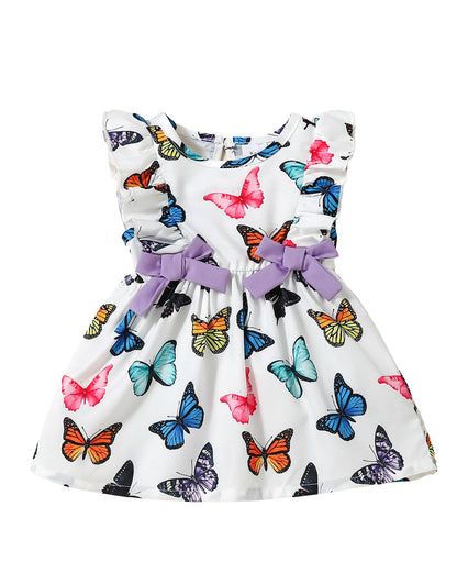 Mioglrie Baby Girl Dress Summer Girl Clothes Infant Outfits Ruffle Sleeveless Sundress Playwear Cute Dresses for Girls