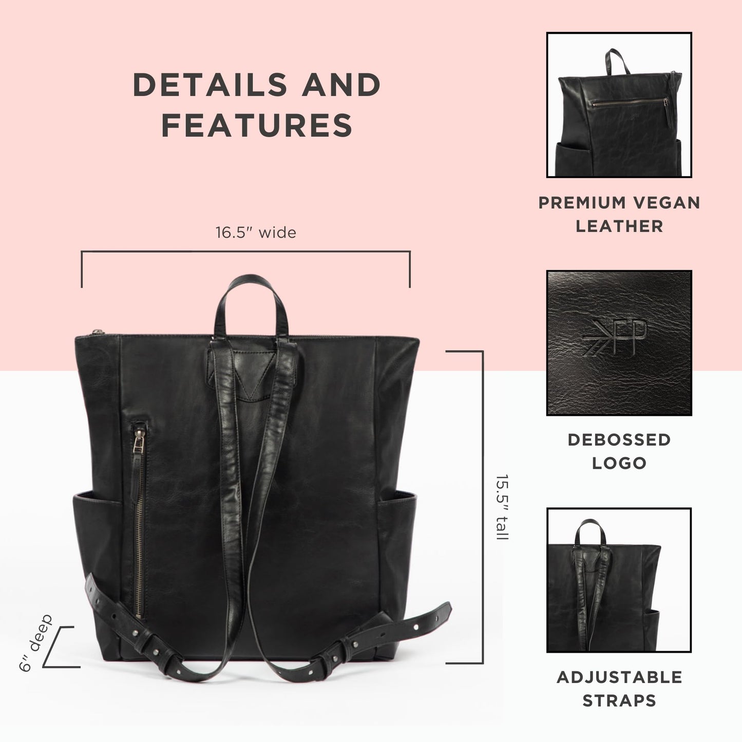 Freshly Picked Minimal Diaper Bag Backpack, Croc