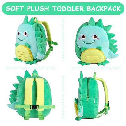 VASCHY Toddler Backpack, Baby Boys and Girls Cute Plush Animal Small Daycare Backpack for Baby Little Kids Yellow Cat