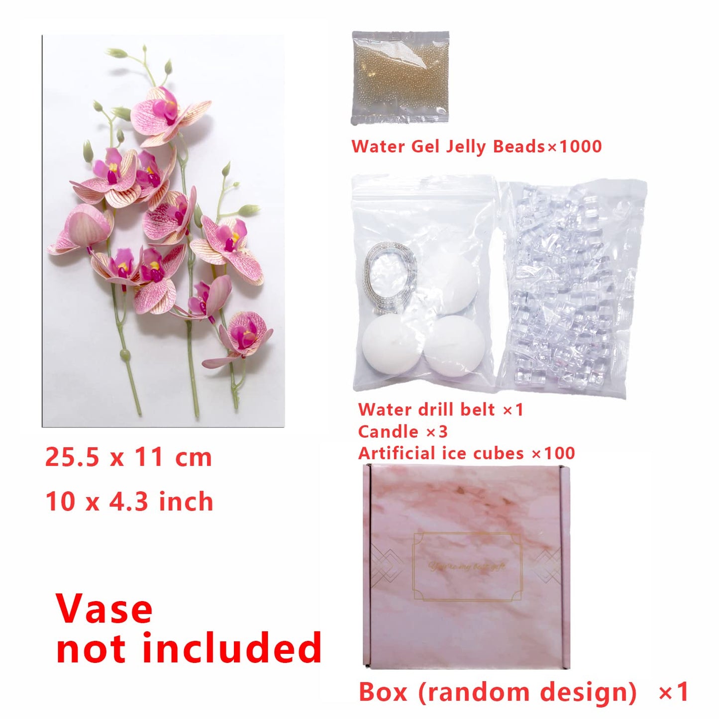 Artificial Phalaenopsis with Candles Diamond Lace Nearly Natural Orchid for Table Centerpiece Wedding Party Home Bar Restaurant Festival Decoration Pink Suit