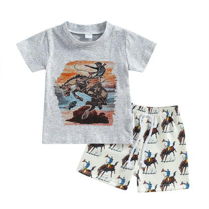 Kupretty Baby Boy Clothes Toddler Summer Outfit Short Sleeve T-Shirt Tee Tops Joggers Casual Shorts 2Pcs Clothing Set
