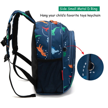 Toddler Backpack for Boys, 12 Inch Kids Dinosaur Backpack for Preschool or Kindergarten, Black
