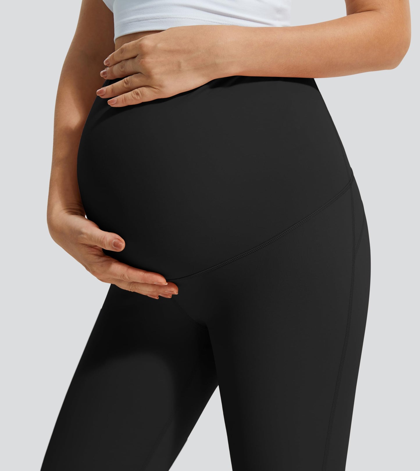 JOYSPELS Smooth Feeling Maternity Leggings Over The Belly with Pockets Workout Pregnancy Leggings