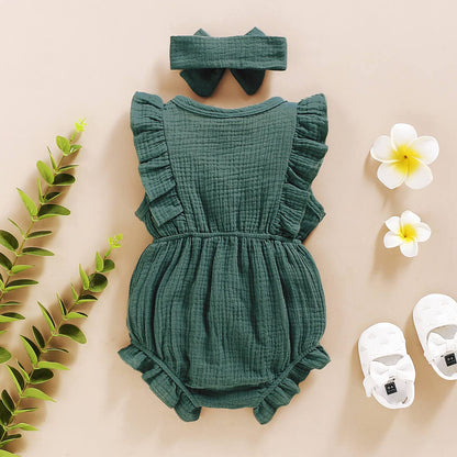 Renotemy Newborn Infant Baby Girl Clothes Rompers Summer Jumpsuits Short Sleeve Romper Infant Baby Clothes Girl