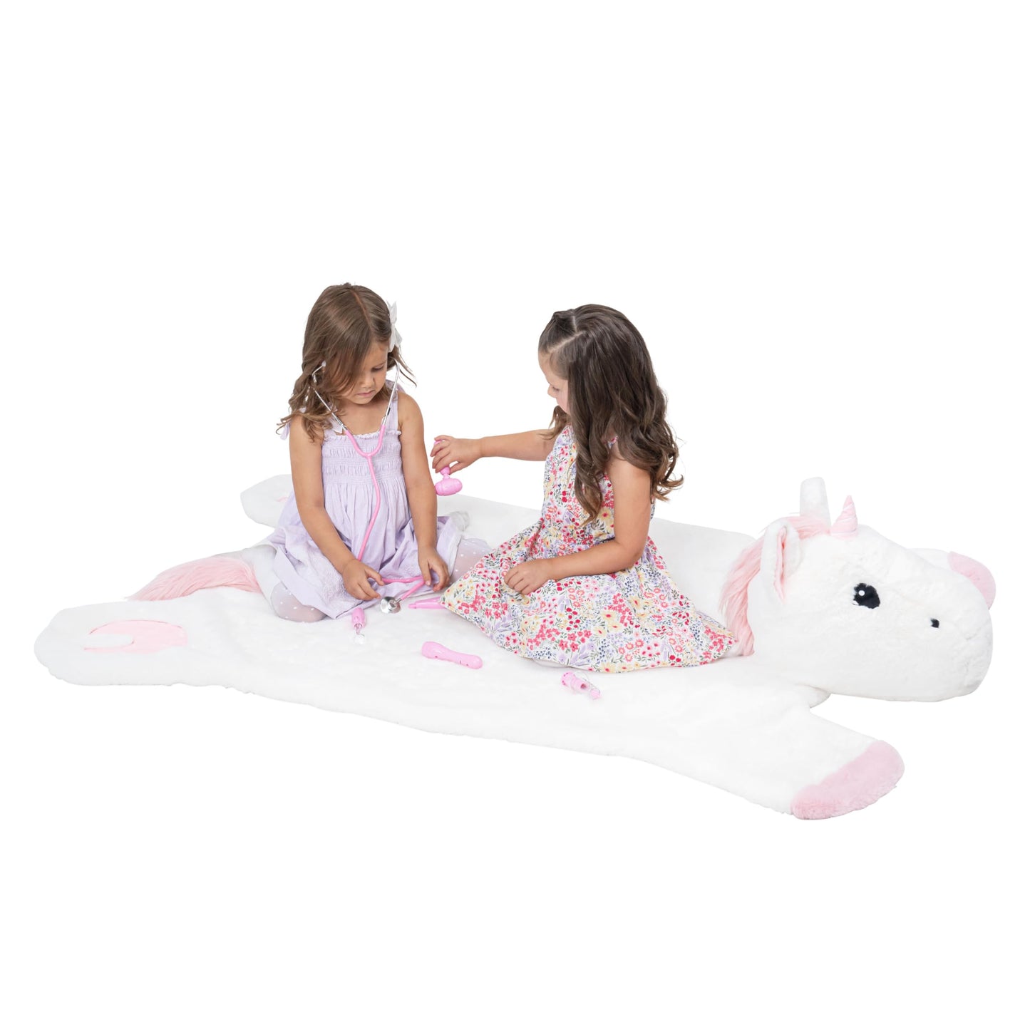 Plush PlushieRugs - Animal Rug for Kids Room, Fluffy Nursery and Fur Kids Rugs for Playroom - Big Large Stuffed Animals Irregular Shaped Rug that Works Great as Woodland Nursery Decor (Dinosaur)