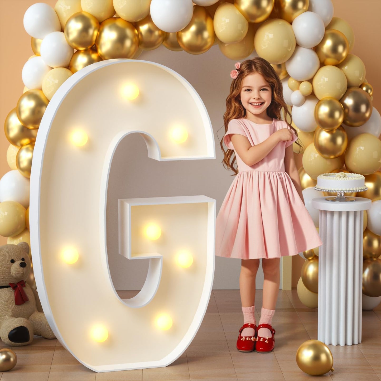 imprsv Marquee Light Up Letters, 3FT Mosaic Letters with Light for Baby Shower Graduation Party Decor, Large A for Engagement Wedding Party Decorations (Need to Assemble)