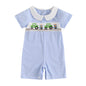 Baby Boy Rompers Half Button-up Jumpsuit Short Sleeve Bodysuit Summer Clothes