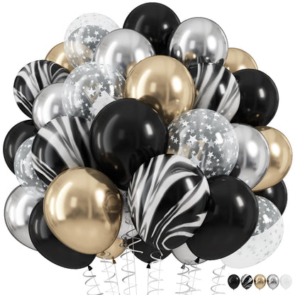 Dusty Blue Balloon Set, 60Pcs 12 Inch Slate Baby Blue White Sand Latex Balloon with Metallic Confetti Champagne Gold Helium Balloons for Birthday Party Baby Bridal Shower Boho Decortaions Supplies