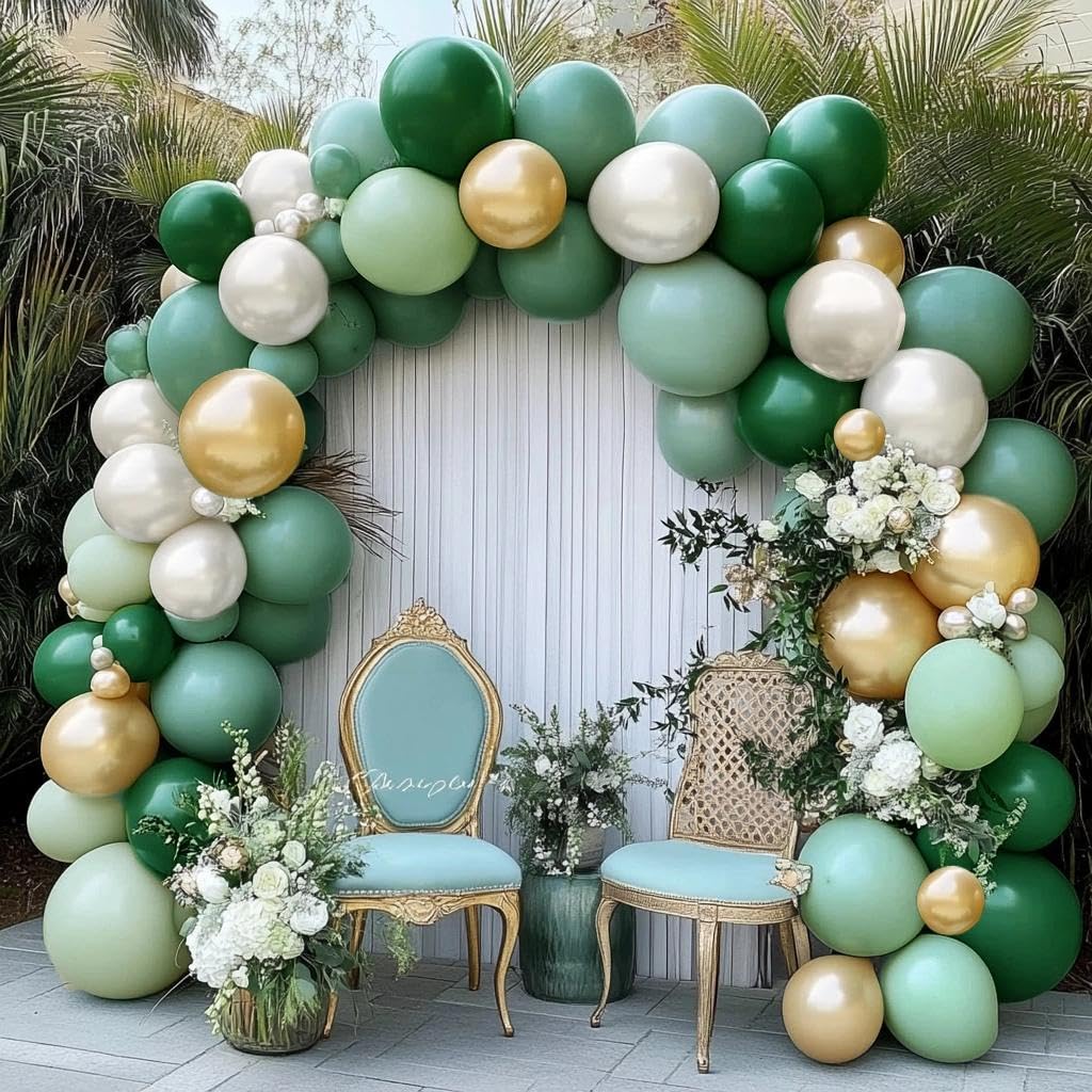 Dusty Blue Balloon Garland Double Stuffed Slate Pastel Blue White Sand Pearl Balloon Arch Kit for Baby Shower Birthday Bridal Shower Wedding Graduation Party Decorations