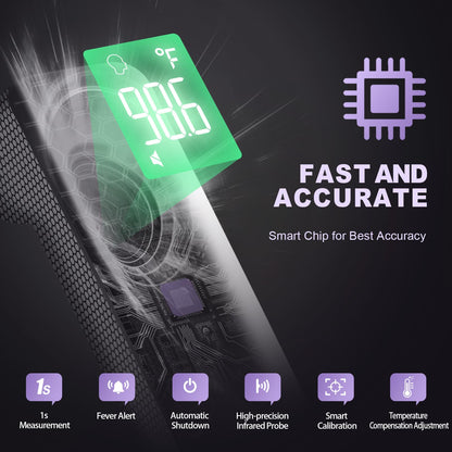 No-Touch Thermometer for Adults and Kids, Accurate Digital Baby Thermometer, FSA HSA Eligible, Fever Alarm & Silent Mode, 2 in 1 Forehead & Object Mode