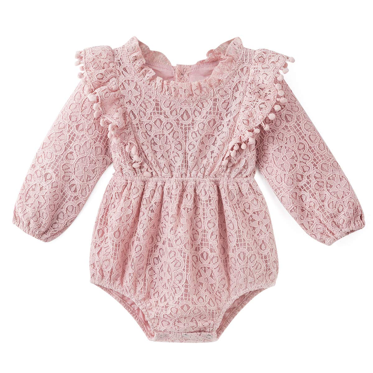 Simplee kids Baby Girl Kint Romper Fall Sleeveless Pompoms Rompers Newborn Little Girl Overall Jumpsuit Outfits