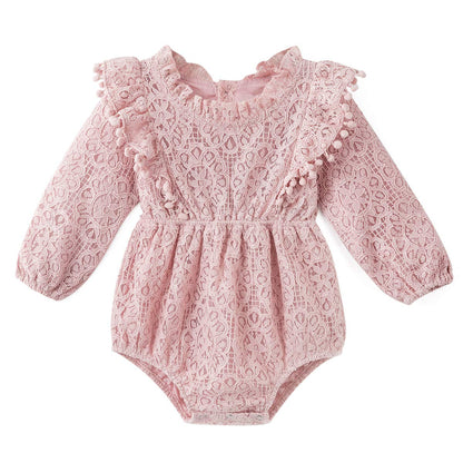 Simplee kids Baby Girl Kint Romper Fall Sleeveless Pompoms Rompers Newborn Little Girl Overall Jumpsuit Outfits