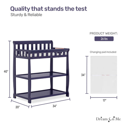 Dream On Me Ashton Changing Table, Natural, 34x20x40 Inch (Pack of 1)