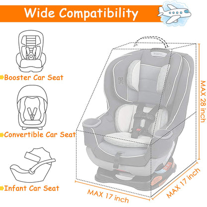 YOREPEK Padded Car Seat Travel Bag Backpack for Airplane, Heavy Duty Car Seat Bags for Air Travel, Carseat Cover for Airplane Travel with Shoulder Strap, Car Seats Carrier for Airport, Black