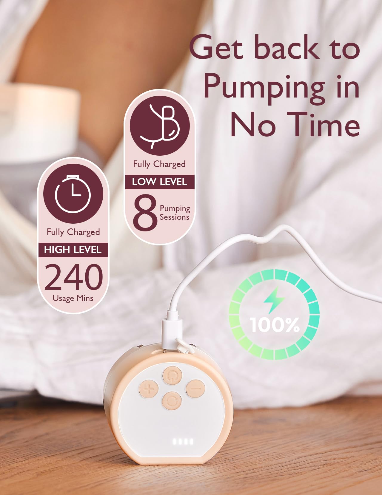 Momcozy Hands-Free Breast Pump S12 Pro, Wearable & Portable Pump with Soft DoubleFit Flange, 3 Modes | 9 Levels Double Electric Pump, Smart Display, 24mm, 2 Pack, Cozy White