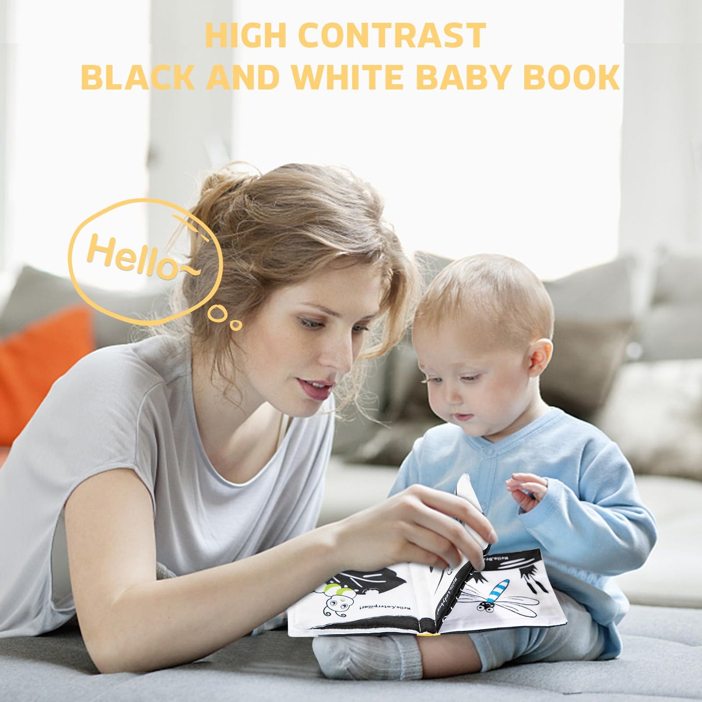 Baby Gift Set, Baby Shower Gifts, Black and White High Contrast Baby Toys 0-6 Months for Newborn Essentials Infant Rattle Socks Elephant Toys Blanket Onesies Baby Gift Basket for Girls Boys
