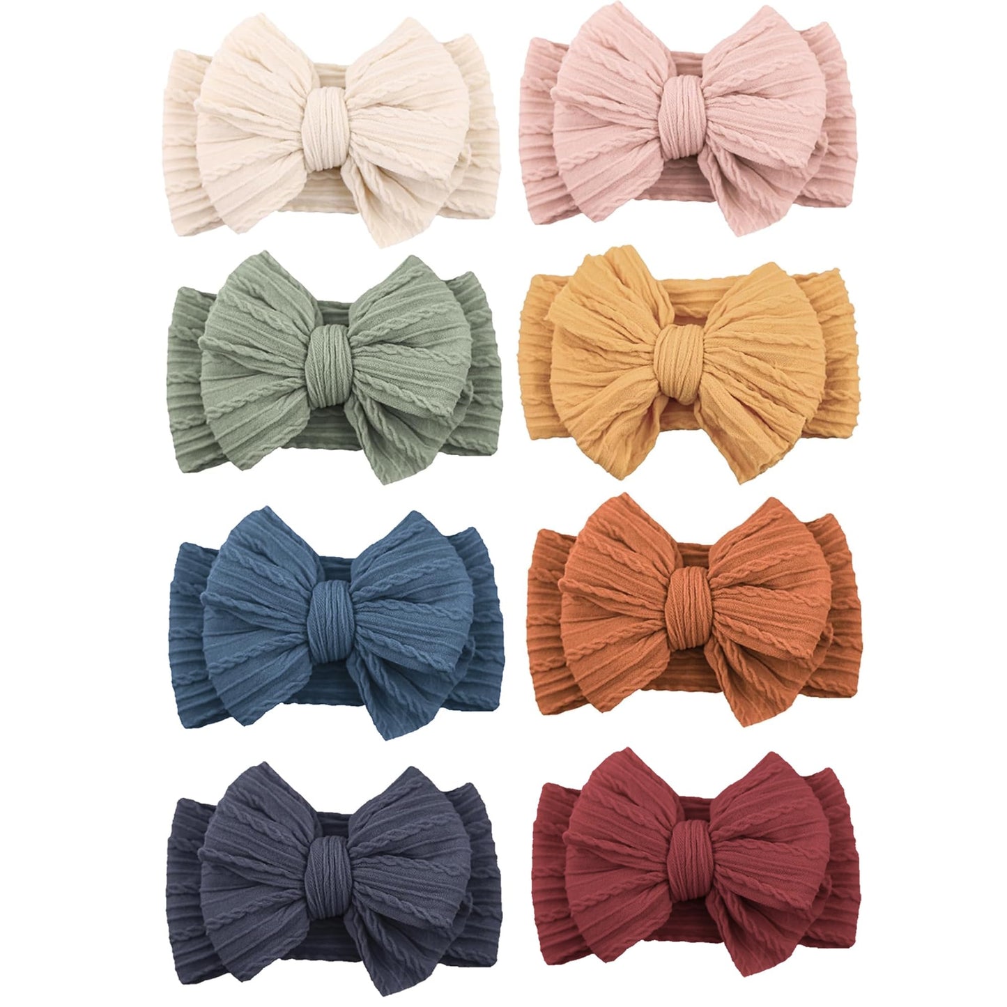 Niceye Handmade Baby Headbands Soft Stretchy Nylon Hair Bands with Bows for Newborn Infant Baby Toddler Girls- Pack of 6