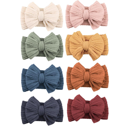 Niceye Handmade Baby Headbands Soft Stretchy Nylon Hair Bands with Bows for Newborn Infant Baby Toddler Girls- Pack of 6