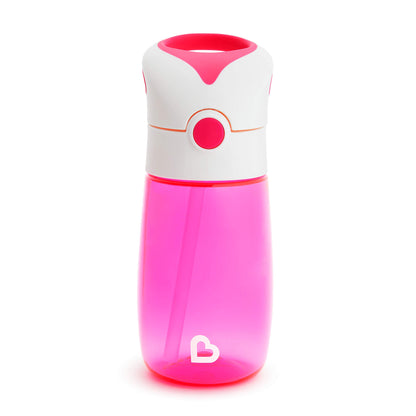 Munchkin Cool Cat Sippy Cup for Toddlers, Stainless Steel Straw Cup, 8 Ounce, Pink
