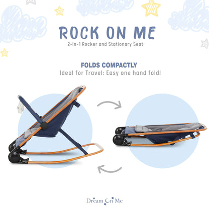 Dream on Me Rock With Me 2-in-1 Baby Rocker and Stationary Seat, Baby Rocker Seat for Infant with Removable Toy Bar, Baby Rocker Chair with Soothing Music & Vibration, 0-6 Months, Upto 20 Lbs