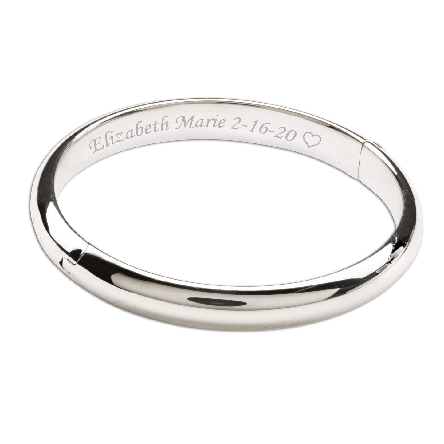 Personalized Sterling Silver Baby Bangle Bracelet Gift for Child, Toddler, Kids, Teen, or Women Custom Jewelry with Engraved Name