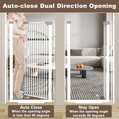 Fairy Baby 51.18" Extra Tall Cat Gate for Doorway, 29.5"-40.5" Extra Wide Pet Gate Dog Barrier Indoor for Cats Dogs, Kid Puppy Dog Gate No Jumping Over & No Climb, Metal Child Safety Proof Gate, Black