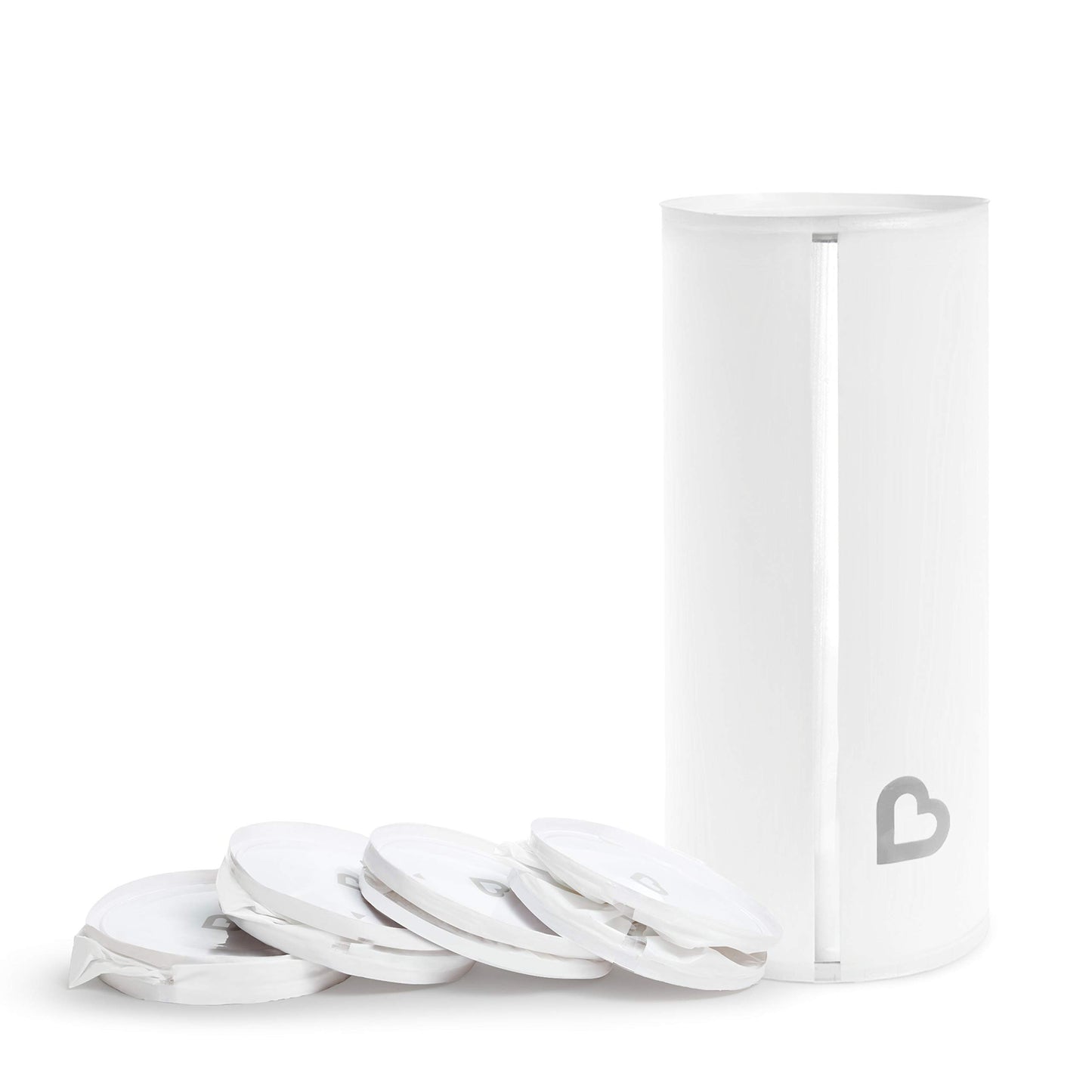 Munchkin® Toss™ Portable Disposable Diaper Pail, Holds up to 150 Newborn Diapers, 5 Pack, White