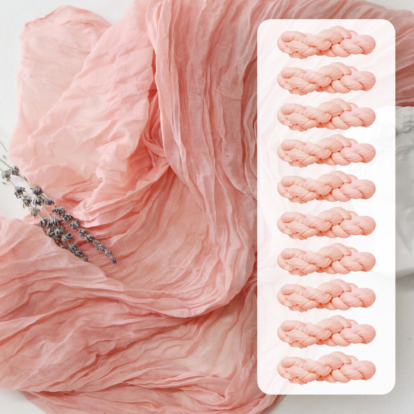 FEXIA Beige Cheesecloth Table Runner 35x120 Inches Ivory Gauze Rustic Boho Spring Easter Table Runner for Engagement Party Decorations Bridal Shower Wedding Party First Communion Centerpiece